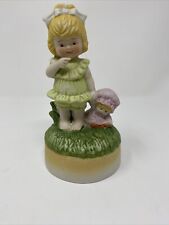 Vintage Little Girl With Doll Music Box Japan  picture