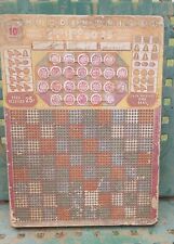 Antique Vintage Punch Board Wooden Gambling  Game Looks Unused With Push Pin picture