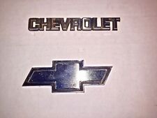 Chevrolet Bowtie 5” and Chevrolet Emblem 5.5” Chrome Plastic Good Condition 2 pc picture