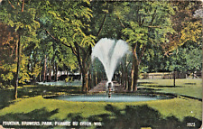 Browers Park Fountain, Prairie Du Chien, Wisconsin WI antique pm 1910 picture