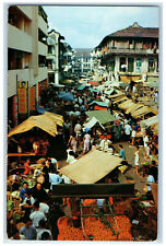 c1950's A Chinatown Scene Singapore Busy Market Day for Dwellers Postcard picture