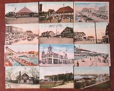 12 MASS Postcards - SALISBURY BEACH / REVERE / SHIRLEY / MEDFORD / NANTASKET picture
