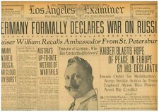 Germany declares war Russia WW1 Europe Crisis Kaiser Wilhelm August 2 1914 B27 picture