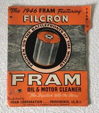 Vintage 1946 FRAM OIL & MOTOR CLEANER Filter Parts Brochure Sales Advertising picture
