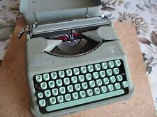 1950s HERMES BABY GULL WINGS MINT GREEN PORTABLE TYPEWRITER FOR PARTS REPAIR picture
