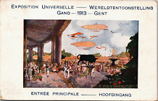 Belgium Gand Ghent 1913 Entrée Principale Exposition Vintage Postcard B160 picture