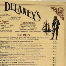 1980 Delaney's Oyster Bar Restaurant Menu Santa Ana Dana Point Newport Anaheim picture