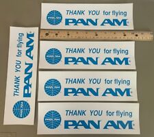 Lot Of 5 Vintage Pan Am Bumper Stickers 10” Long picture