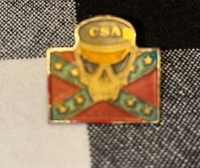 Skull Vintage Pin Metal 80s 1988 AGB Def Leppard CSA Flag Heavy Metal Rock picture