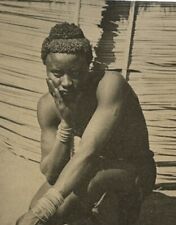 Vintage Ephemera RPPC Postcard 1934 Guinean Man Traditional Dress Sepia Tone EUC picture