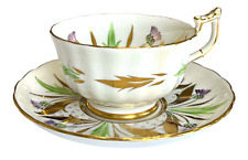 Vintage Royal Chelsea - PURPLE THISTLE - Tea Cup and Saucer Set picture