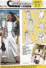 1980's Burda Misses' Jacket,Top,Vest,Pants,Shorts Pattern 5047 Size 10-22 UNCUT picture