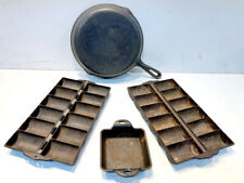 4 pc. lot CAST IRON COOKWARE Lodge mini-server antique french roll pans FRYING picture