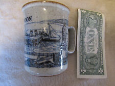 VTG Dunoon Ceramics Mug Gray Embossed Speckled Coffee Tea Cup Made  in  Scotland picture