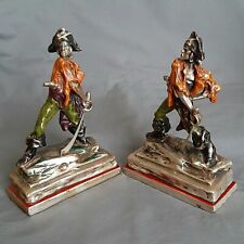 Antique 1920's Art Deco P Beneduce for Armor Bronze Buccaneer Pirate Bookends picture