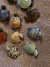 10pc Carved Stone Turtle Crystal Figures picture