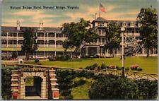 1940s NATURAL BRIDGE HOTEL Virginia Postcard Building View -Tichnor Linen Unused picture