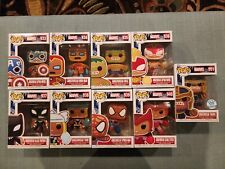 FUNKO POP MARVEL CHRISTMAS HOLIDAY GINGERBREAD HEROES SET OF 9 picture