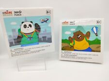 2 Official We Bare Bears Explore The World Puzzle Grizzly + Panda 300 Pcs Miniso picture