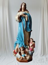 OUR LADY OF IMMACULATE CONCEPTION Vtg 12'  CHALKWARE FIGURE STATUE picture