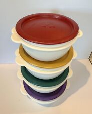 4 Butterfly Tupperware One Touch Storage Bowls 16oz  #2514A-4 Set picture