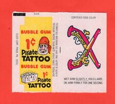 1959 FLEER PIRATE TATTOO 1 CENT WRAPPER & ATTACHED TATTOO RARE PISTOLS picture