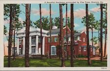 Postcard Beautiful Residence Surrounded Pine Trees Newnan GA Georgia  picture