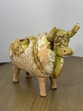 Torito De Pucara Vintage Peruvian Handmade Pottery Toro Bull Vessel Figurine picture