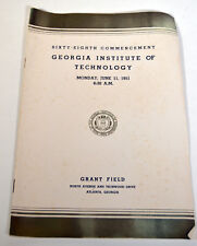 1951 Booklet 68th Commencement Georgia Institute of Technology Grant Field  picture