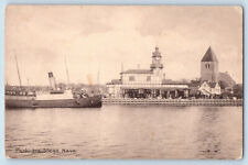Denmark Postcard Section of Stege Havn. Steamer Landing View c1910 Posted picture