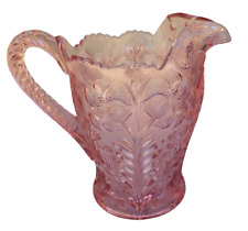 Imperial Lenox Pink Glass Pitcher Tiger Lilly Pattern Pressed Molded Glass M20 picture