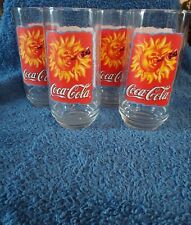 Vintage Authentic Coca Cola Drinking Glasses With Sun Image-Set Of Four “1995” picture
