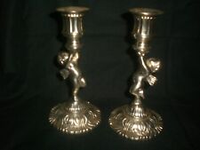 VTG Angel Cherub Candleholders Set-2 Art Nouveau Art Deco picture