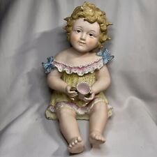 Vintage 12in Piano Baby Figurine Hand Painted Andrea Sadek Bisque 6111X picture