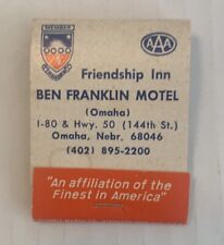 Vintage Ben Franklin Motel Matchbook Full Unstruck Ad Souvenir Omaha Nebraska picture