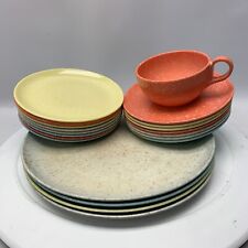 Vintage 1950s Mixed Lot 18 Pieces Color Flyte Branchell Melmac Plates cup picture
