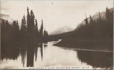 RPPC Postcard Bow River & Goat Mountain Banff Alta Canada  picture