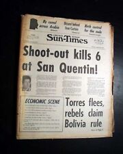 SAN QUENTIN SIX George Jackson Prison Escape Attempt Killings 1971 old Newspaper picture