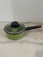 Vintage Retro 6” Avocado Saucepan With Glass Lid picture