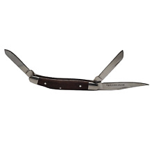 VTG Winchester USA Wooden 3 Blade Folding Pocket Knife Vintage | Toothpick Edge picture