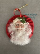 Santa Claus Face Christmas Ornament Curly Beard Victorian St. Nick picture