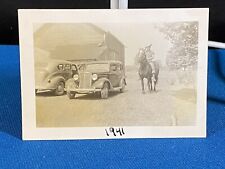 Man on Horse on Farm by Rochester New York Vintage Photo 1941 picture