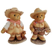 Cherished Teddies Roy & Sierra Bear Figurines 1998 Enesco Cowboy Cowgirl Set picture