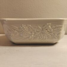 Longaberger Pottery Nature’s Garland Embossed Dish Cream picture