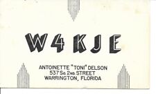 QSL 1953 Warrington Florida   radio card picture