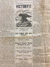 Lee Surrender Appomattox Court House 1865 West Chester PA  County  Newspaper picture