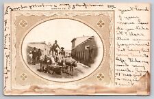 Street Scene Santa Fe New Mexico NM Donkeys 1907 Postcard picture