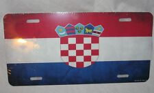 Croatia Croatian National Flag License Plate 6 X 12 Inches Alluminum New picture