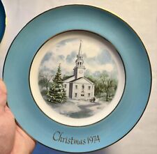 Vintage AVON Christmas Plate Series COUNTRY CHURCH 2nd Edition 1974 WEDGWOOD picture
