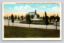 Postcard Pittsburgh PA Pennsylvania Bigelow Monument Phipps Conservatory picture